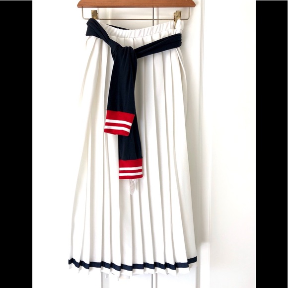 VTG90s/20’sDior cruise 22 look white sheer all around pleat Boston proper skirt - Picture 2 of 10